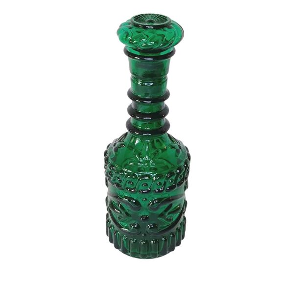Vintage Jim Beam Kentucky Derby Glass Decanter 1968 Emerald Green With Stopper - Picture 3 of 11